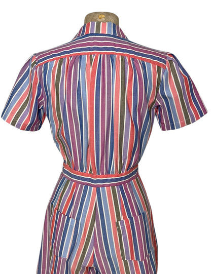 Scout 40s Colorful Cabana Stripe Carolina Romper
