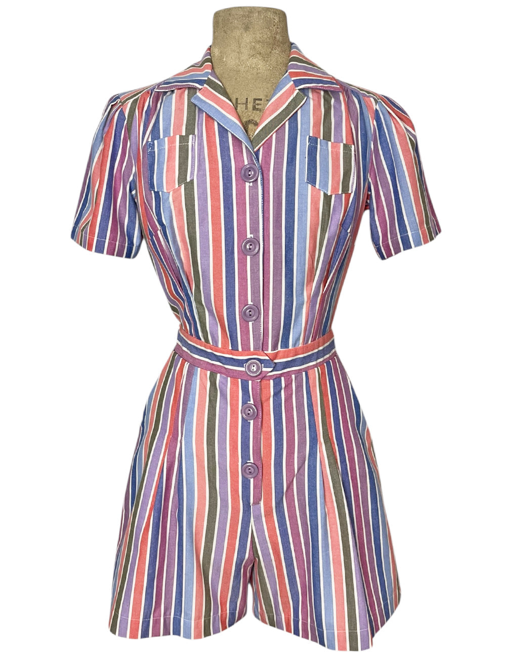 Scout 40s Colorful Cabana Stripe Carolina Romper
