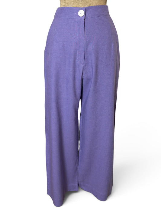 Scout Dusty Purple Cotton Linen 1940s Style Trouser Pant