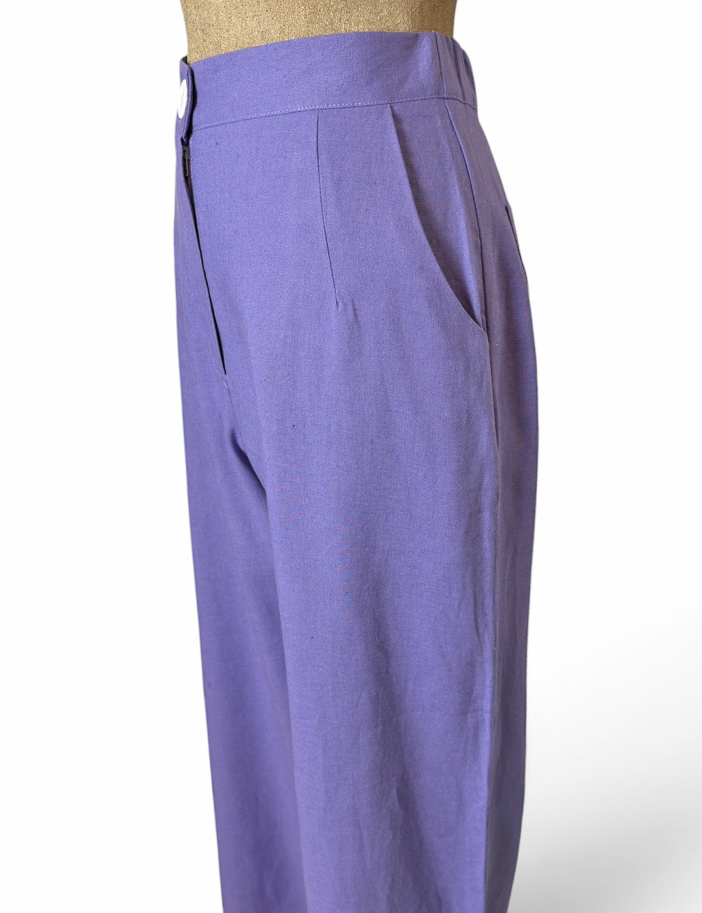 Scout Dusty Purple Cotton Linen 1940s Style Trouser Pant