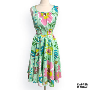 ‘Garden Party’ Popover Dress in Stretch Cotton (Mint)