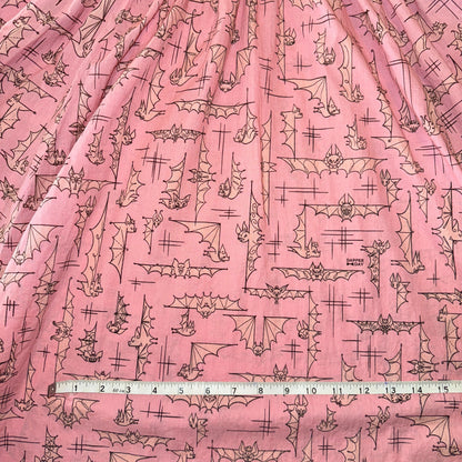'Blushing Bats' Cotton Fabric