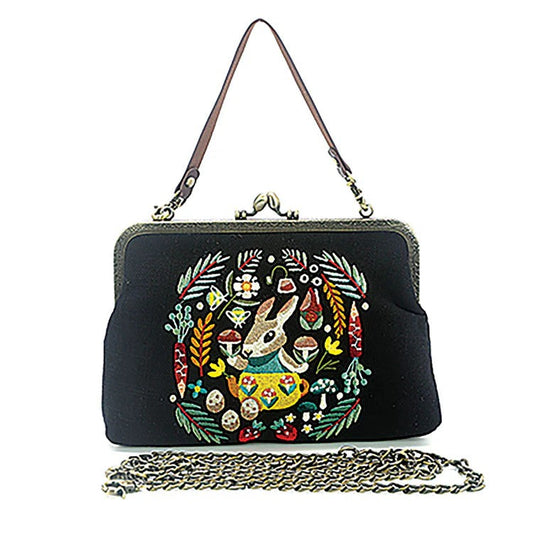 Bunny Tea Clutch with Convertible Strap
