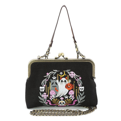 Kitty Ghost Clutch with Convertable Strap