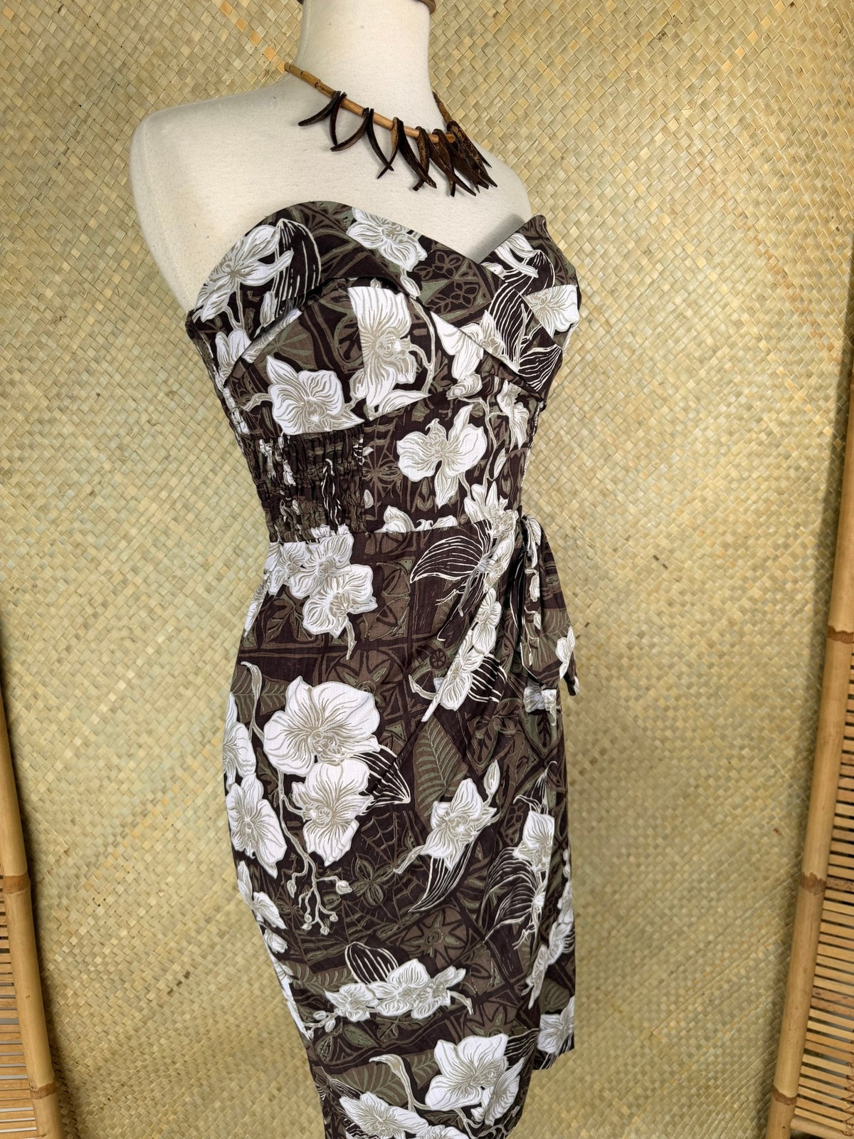 Lorelei's Vintage- Bali Hai Sarong Dress- The Royal Orchid Collection -Coconut