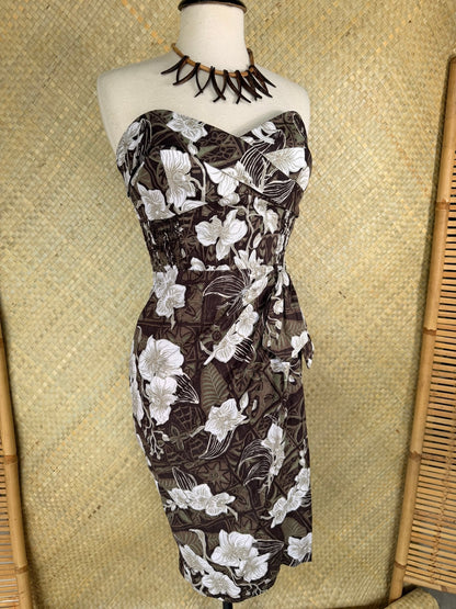 Lorelei's Vintage- Bali Hai Sarong Dress- The Royal Orchid Collection -Coconut