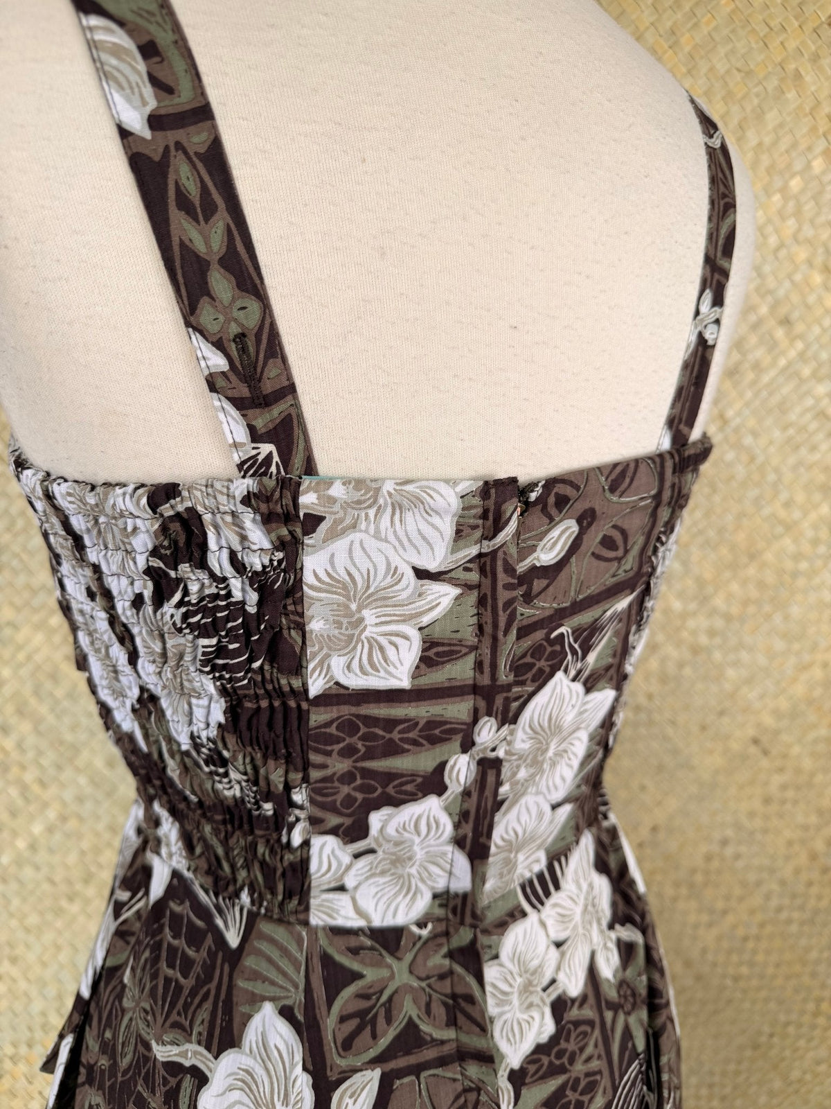 Lorelei's Vintage- Bali Hai Sarong Dress- The Royal Orchid Collection -Coconut