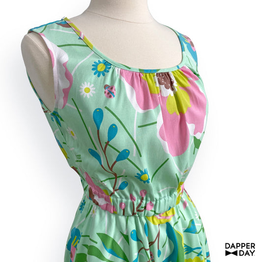 ‘Garden Party’ Popover Dress in Stretch Cotton (Mint)