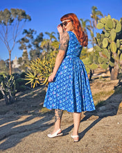 Load image into Gallery viewer, &#39;Sharkstooth&#39; Cotton Dolce Dress (Sapphire)
