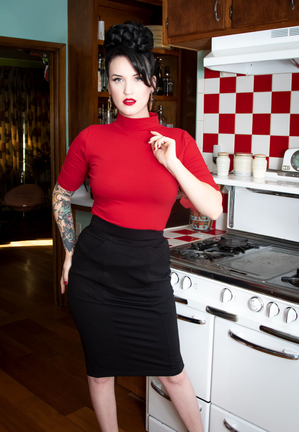 Pocket Pencil Skirt - Black