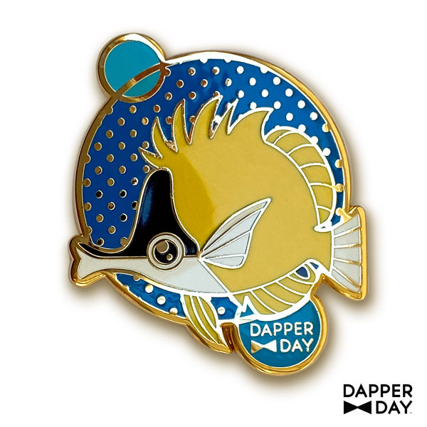 Dapper Day Yellow Kissy Fish Pin