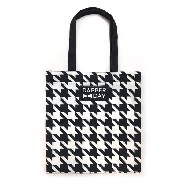 Houndstooth Print Snap Tote Bag – DAPPER DAY