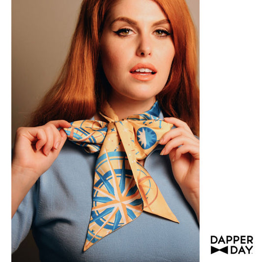 Celestial Compass Print Silk Scarf - Final Sale