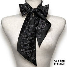 Load image into Gallery viewer, Bats’ Night Out Narrow Silk Scarf
