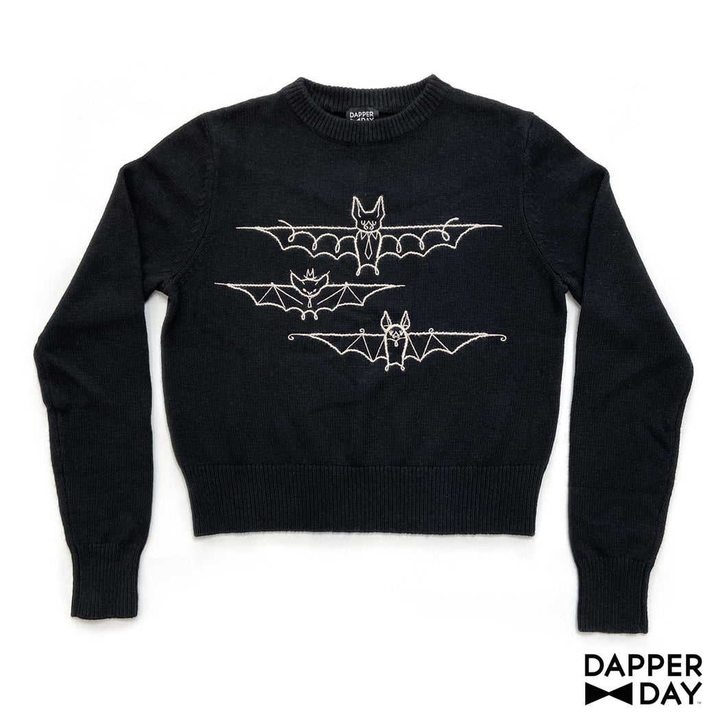 Bats’ Night Out Cropped Knit Pullover