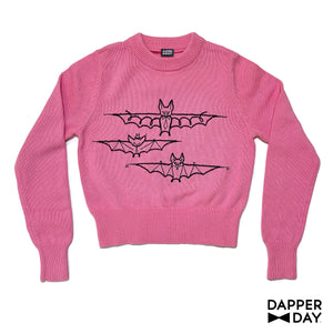 'Blushing Bats' Cropped Knit Pullover