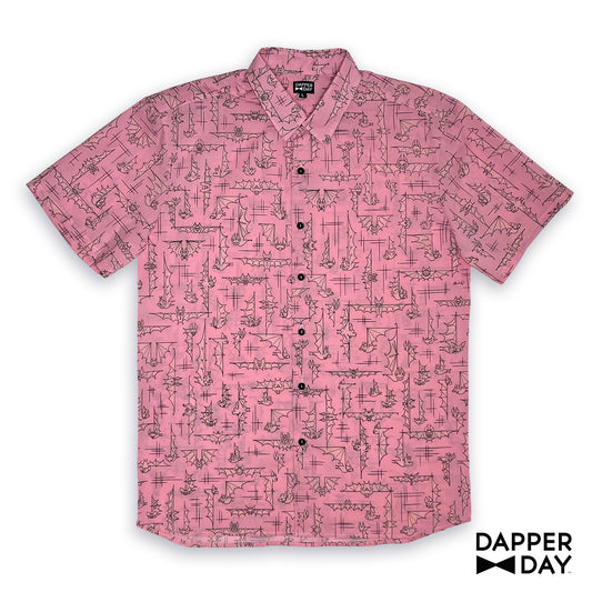 *ONLY SIZE XL* 'Blushing Bats' Cotton Sharp Shirt