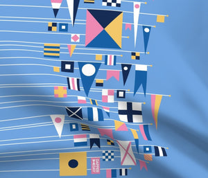DAPPER DAY® Flags Ahoy Fabric {Border Print in Sky}