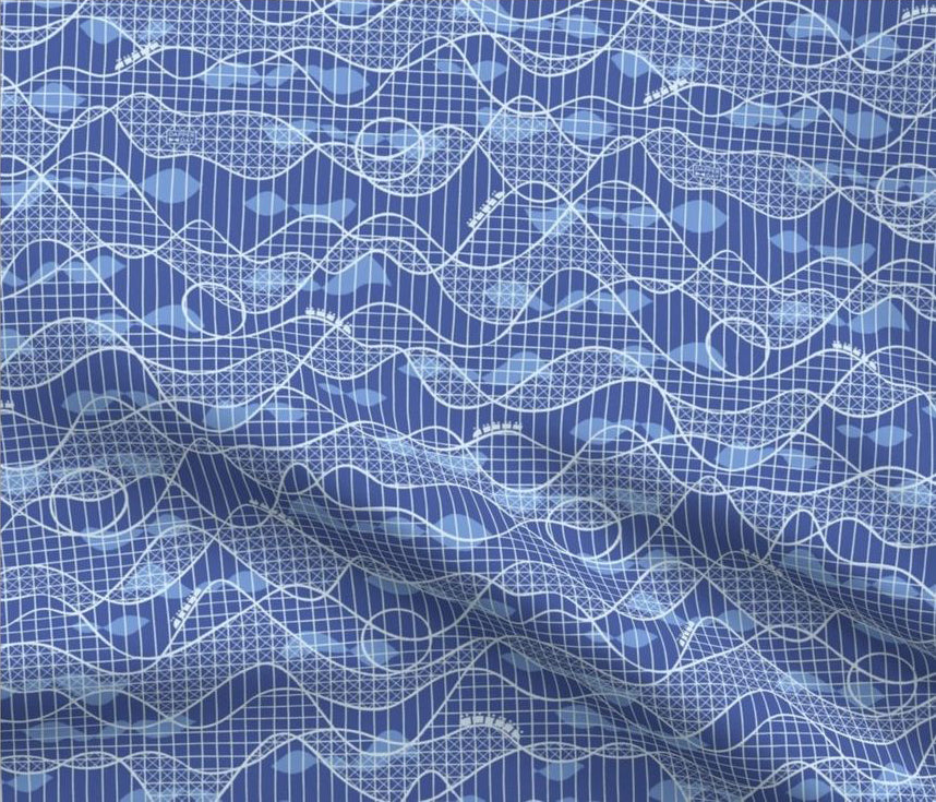 DAPPER DAY Roller Coaster Fabric Blue Background