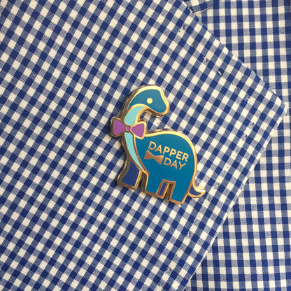 Dapper Dino Pin in Blue