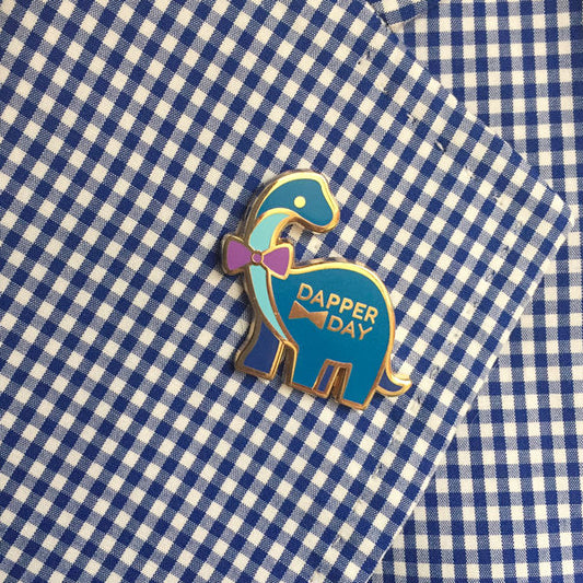 Dapper Dino Pin in Blue