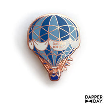 Load image into Gallery viewer, Rose Gold Hot Air Balloon Pin in Blues
