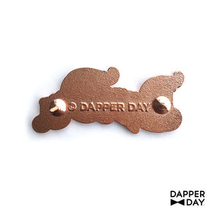 Rose Gold DAPPER DAY Script Pin