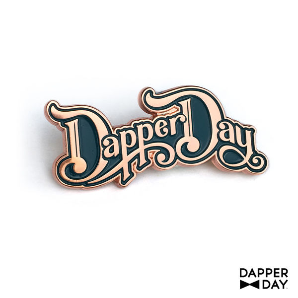 Rose Gold DAPPER DAY Script Pin