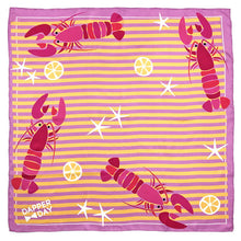 Load image into Gallery viewer, Lounging Lobsters Silk Scarf
