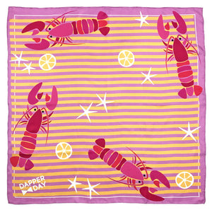 Lounging Lobsters Silk Scarf