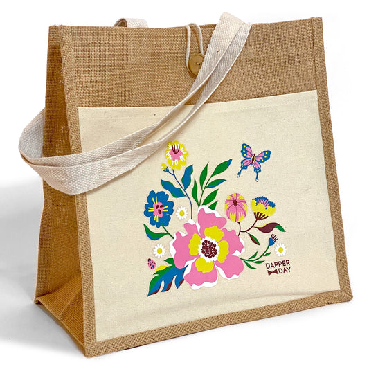 ‘Garden Party’ Jute Bag - Final Sale
