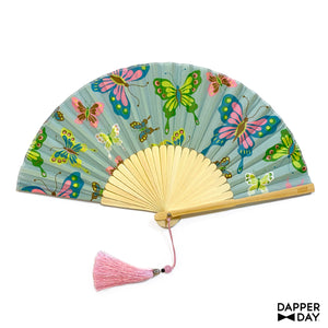 ‘Garden Party’ Butterfly Fan (Mint)