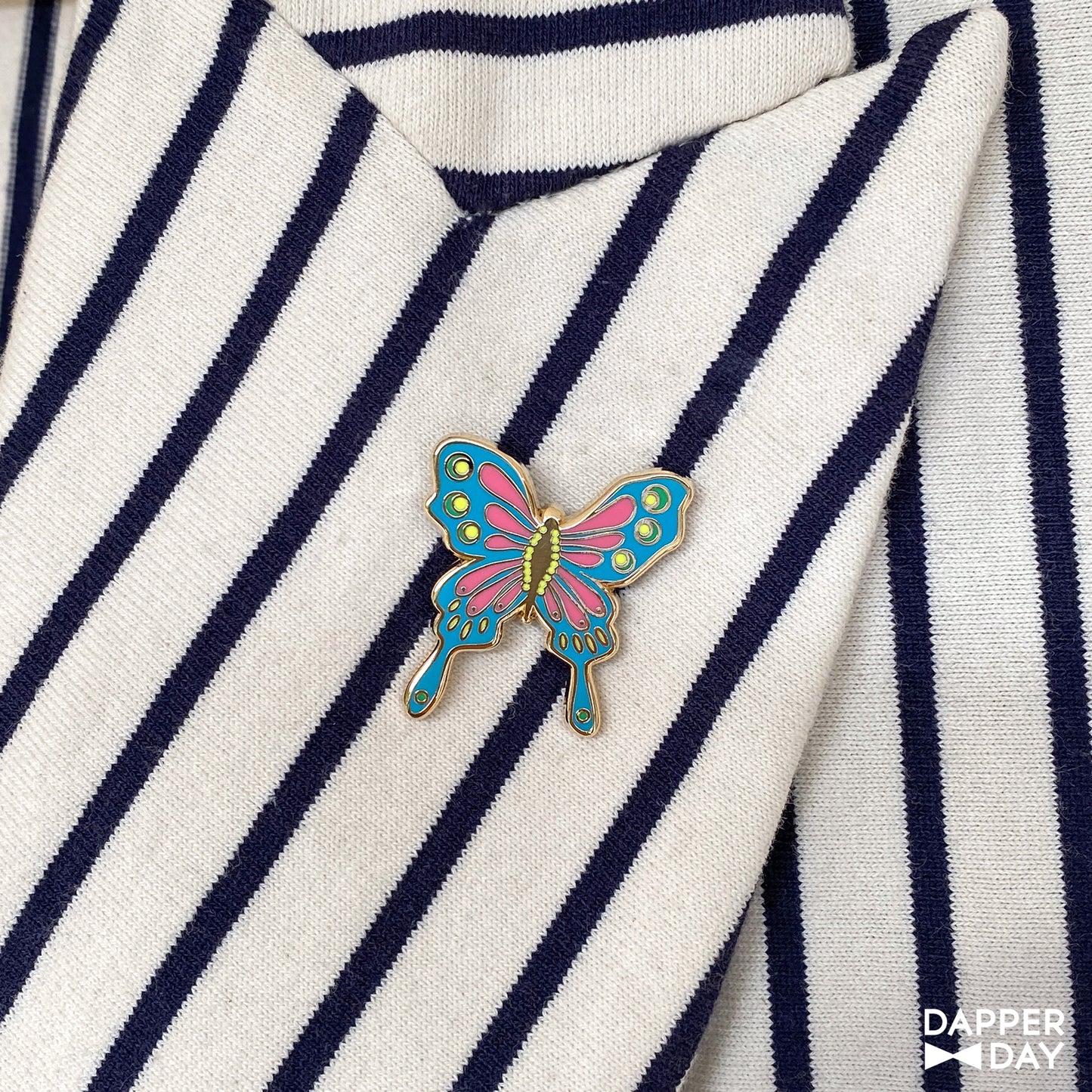 ‘Garden Party’ Butterfly Pin (Aqua)