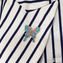 Load image into Gallery viewer, ‘Garden Party’ Butterfly Pin (Aqua)

