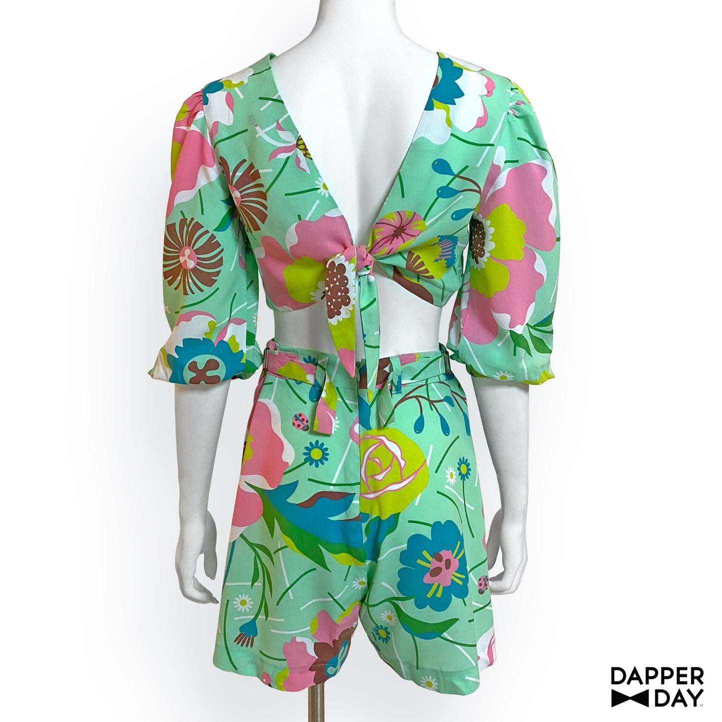 ‘Garden Party’ Playset Shorts in Rayon (Mint) - Final Sale