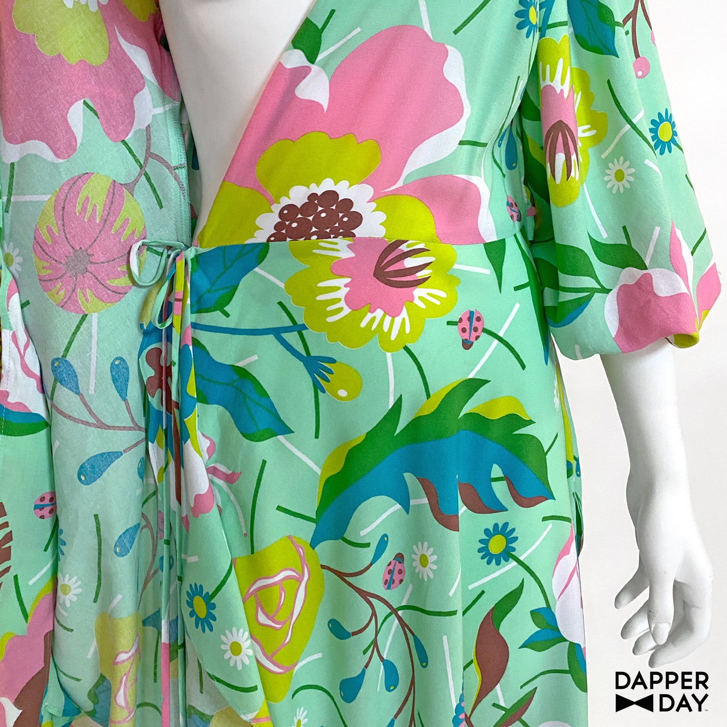 ‘Garden Party’ Maxi Wrap Dress in Rayon (Mint) - Final Sale