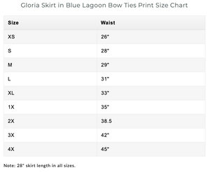 Gloria Skirt in Blue Lagoon Bow Ties